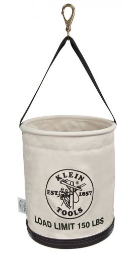 Klein Tools 5109SLR All-Purpose Canvas Bucket with swivel snap and drain-