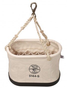 Klein Tools 5144S Canvas 15-Pocket Oval Bucket with swivel snap-