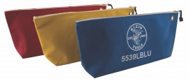Klein Tools 5539LCPAK  Large Canvas Bags with zipper, assorted colors, 3 -pack-