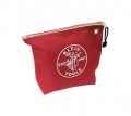 Klein Tools 5539RED Zippered Canvas Consumables Bag, red-