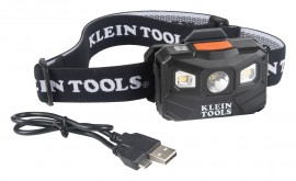 Klein Tools 56048 Rechargeable Headlamp with strap, 400 lumens-