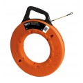 Klein Tools 56056 Multi-Groove Fiberglass Fish Tape with Spiral Steel Leader, 200-Foot-