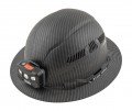 Klein Tools 60347 Hard Hat Premium KARBN&lt;sup&gt;TM&lt;/sup&gt; Pattern, Full Brim, Vented, with headlamp, class C-