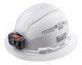 Klein Tools 60407RL Full Brim Hard Hat with rechargeable headlamp, vented, white-