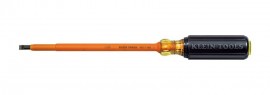 Klein Tools 605-7-INS Insulated Cabinet-Tip Screwdriver, 0.25", 7" shank-