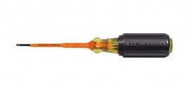 Klein Tools 607-3-INS Insulated Cabinet-Tip Screwdriver, 0.09&quot;, 3&quot; shank-