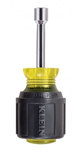 Klein Tools 610-1/4 Stubby Nut Driver, 0.25&quot;, 1.5&quot; shaft-