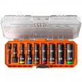Klein Tools 65109IMPCT KNECT™ Deep-Well 3/8-Inch Drive Impact Socket Set, SAE, 9-Piece-