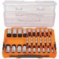 Klein Tools 65233HEX Knurled Hex Bit Socket Set, SAE and Metric, 33-Piece-