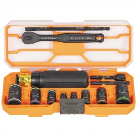 Klein Tools 65242 Flip-16 KNECT™ Ratcheting Impact Flip Socket Screwdriver Set-
