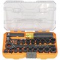Klein Tools 65400KNECT KNECT™ Essential Pass Through Impact Socket Set, SAE, Metric, 28-Piece-
