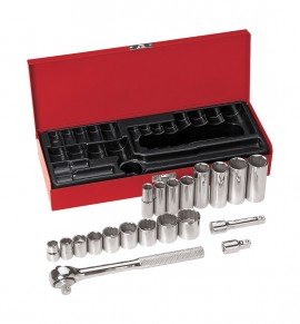 Klein Tools 65508 Socket Wrench Set, 0.375" drive, 20 pieces-