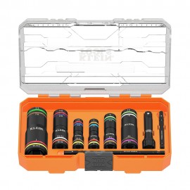 Klein Tools 656QS KNECT™ Quad-24 Heavy-Duty Impact Flip Sockets, SAE and Metric, 9-Piece-