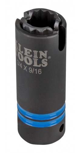 Klein Tools 66031 3-in-1 Slotted Impact Socket, 12-point, &amp;frac34;&amp;quot; and &lt;sup&gt;9&lt;/sup&gt;&amp;frasl;&lt;sub&gt;16&lt;/sub&gt;&amp;quot;-