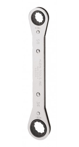 Klein Tools 68204 Ratcheting Box Wrench, 0.625 x 0.75&quot;-