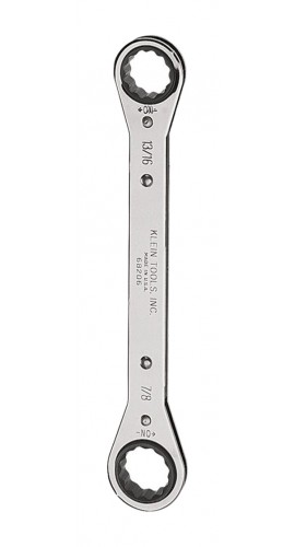 Klein Tools 68206 Ratcheting Box Wrench, 0.8125 x 0.875&quot;-