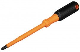 Klein Tools 6876INS Insulated Screwdriver, #3 Phillips tip, 6&amp;quot; round shank-