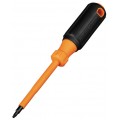 Klein Tools 6884INS Insulated Screwdriver, #1 square tip, 4&amp;quot; round shank-