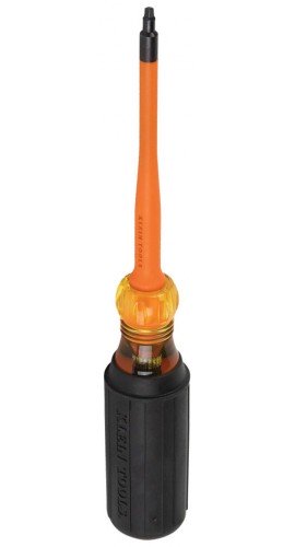 Klein Tools 6984INS Slim-Tip 1000V Insulated Screwdriver, #1 Square, 4-Inch Round Shank-