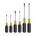 Klein Tools 85074 Screwdriver Set, slotted and Phillips, 6-piece-