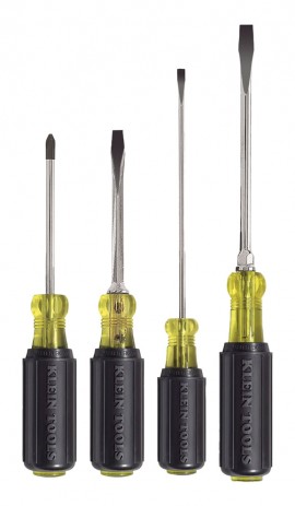 Klein Tools 85105 Screwdriver Set, slotted and Phillips, 4-piece-