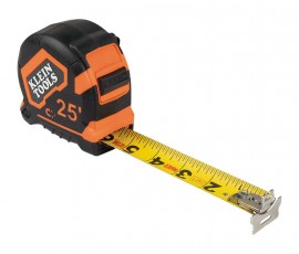 Klein Tools 9225 Tape Measure, 25&#039;, double hook-