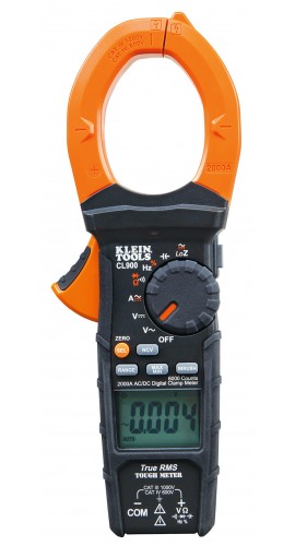 Klein Tools CL900 Digital Clamp Meter with AC auto-range TRMS, low impedance (LoZ), 2000 A-