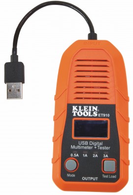 Klein Tools ET910 USB Digital Meter and Tester, USB-A (type A)-