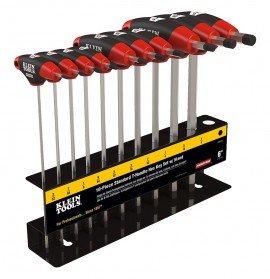 Klein Tools JTH910E 10-Piece Hex Key Set with stand, SAE, T-handle-