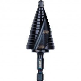 Klein Tools QRST11 Step Drill Bit, Quick Release, Double Spiral Flute, 7/8 to 1-1/8-Inch-