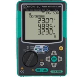 Kyoritsu KEW6305-05 Power Meter with 3 Clamp Adapters-