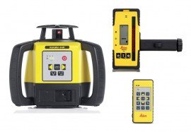 Leica 6011481 Rugby 640 Rotating Laser with RE 120, RC400 and li-ion battery pack-
