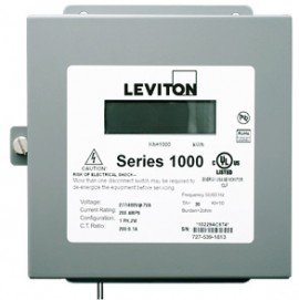 Leviton 1N120-04D Indoor Single Element kWh/Demand Meter, MAX 400A, Meter Only-