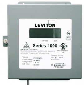 Leviton 1N480-02D Indoor Dual Element kWh/Demand Meter, MAX 200A, Meter Only-