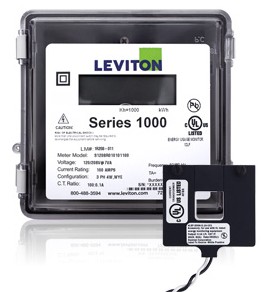 Leviton 1O277-02W Outdoor 277V Single Phase kWh Meter Kit, 200A, 1 Split Core CT-