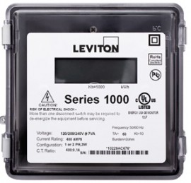 Leviton 1R240-011 Outdoor Dual Element kWh Meter, MAX 100A, Meter Only-