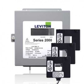 Leviton 2K480-2D VerifEye Series 2000 3P/4W Indoor Demand Meter Kit With 3 Split-Core Current Transformers, 480 V, 200 A-
