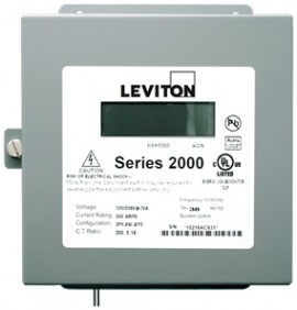 Leviton 2N480-121 Indoor Three Phase Element Meter, 277/480V, MAX 1200A, Meter Only-