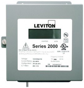 Leviton 2N480-121 Indoor Three Phase Element Meter, 277/480V, MAX 1200A, Meter Only-