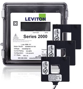 Leviton 2O480-12W Outdoor Three Phase Meter Kit, 277/480V, 1200A with 3 Split Core CTs-