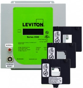 Leviton 3KUMT-02M Indoor kWh Meter Kit, 200A with 3 Split Core CTs-