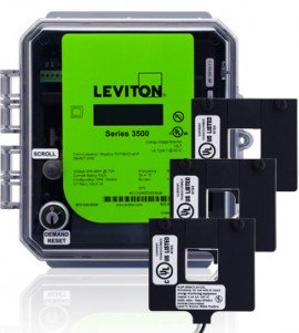 Leviton 3OUMT-16M Outdoor kWh Meter Kit, 1600A with 3 Split Core CTs-