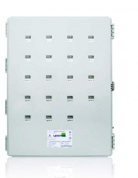 Leviton 6X219-CFG Mini Meter MMU in Outdoor Weatherproof Enclosure, 120/240V, 19 Dual Element Meters-