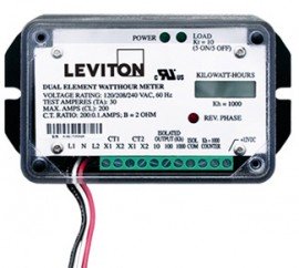 Leviton 7B101-H02 Single Element Mini Meter OEM Module 1P/2W 120V1kWh 200A CT Required-