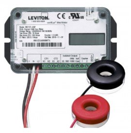 Leviton MDTCT-2SP GEN3 Dual-Element Mini Meter, 1 kWh, 200 A-