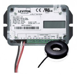 Leviton MSNCT-1SP GEN3 Single-Element Mini Meter, 0.1 kWh, 100 A-