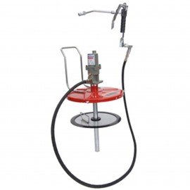 Lincoln Industrial 4489 Single Acting Grease Pump, 40:1 ratio, with four-wheel dolly-