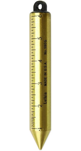 Lufkin 590GN Inage Solid Brass Cylindrical Blunt Point SAE Plumb Bob, blunt point, 20 oz-