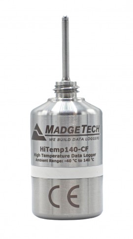 MadgeTech HiTemp140-CF-1.3 High Temperature Data Logger, 1.3&quot; probe, 284°F-