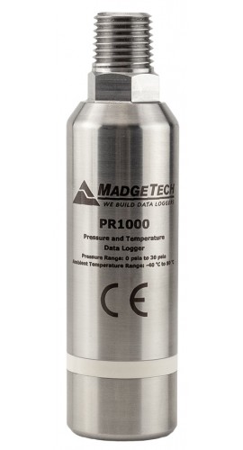 MadgeTech PR1000Ex-100G-KR Intrinsically Safe Pressure and Temperature Data Logger With Keyring End Cap, 0 to 100 PSIG-